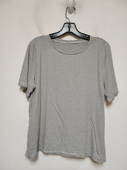 Top Short Sleeve Basic By Eileen Fisher In Striped Pattern, Size: L