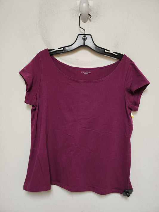 Top Short Sleeve Basic By Eileen Fisher In Purple, Size: L