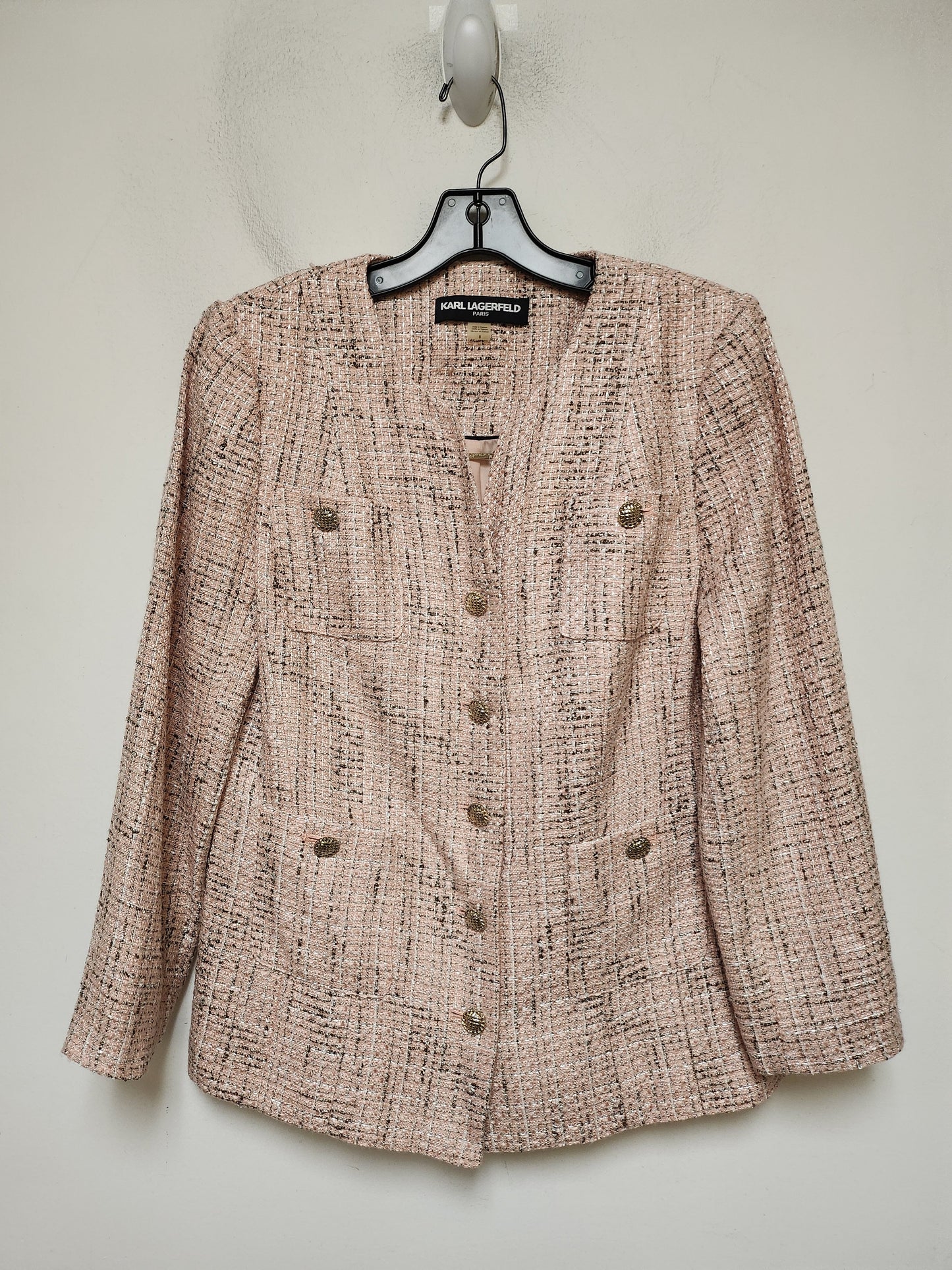 Blazer Designer By Karl Lagerfeld In Pink, Size: M