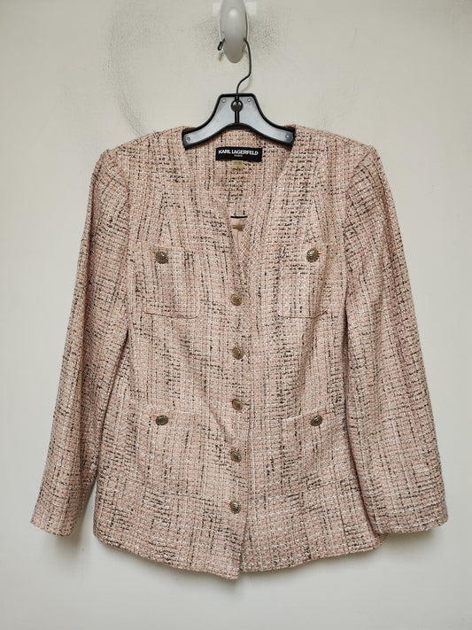 Blazer Designer By Karl Lagerfeld In Pink, Size: M