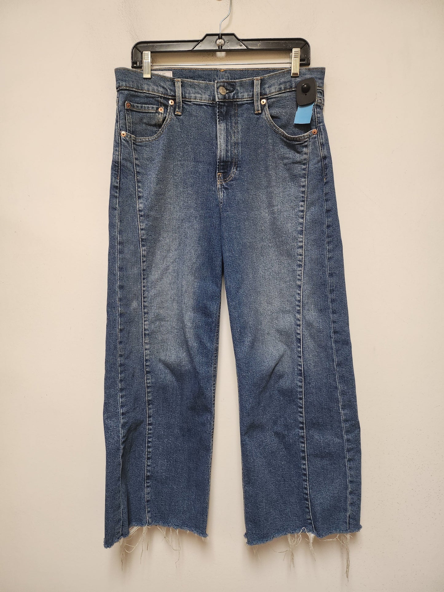 Jeans Cropped By Gap In Blue Denim, Size: 10