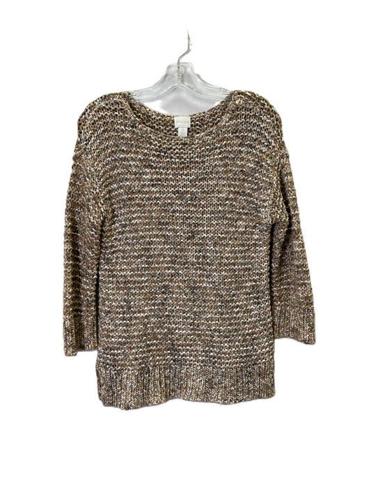 Sweater By Chicos In Brown & Cream, Size: S