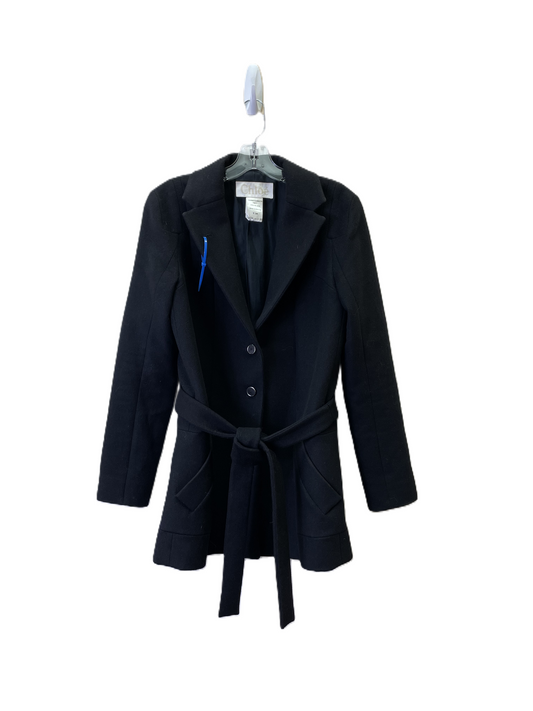 Coat Luxury Designer By Chloe In Black, Size: S