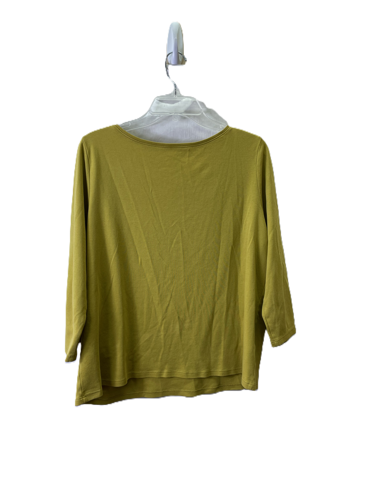 Top Long Sleeve Basic By Eileen Fisher In Chartreuse, Size: Xl