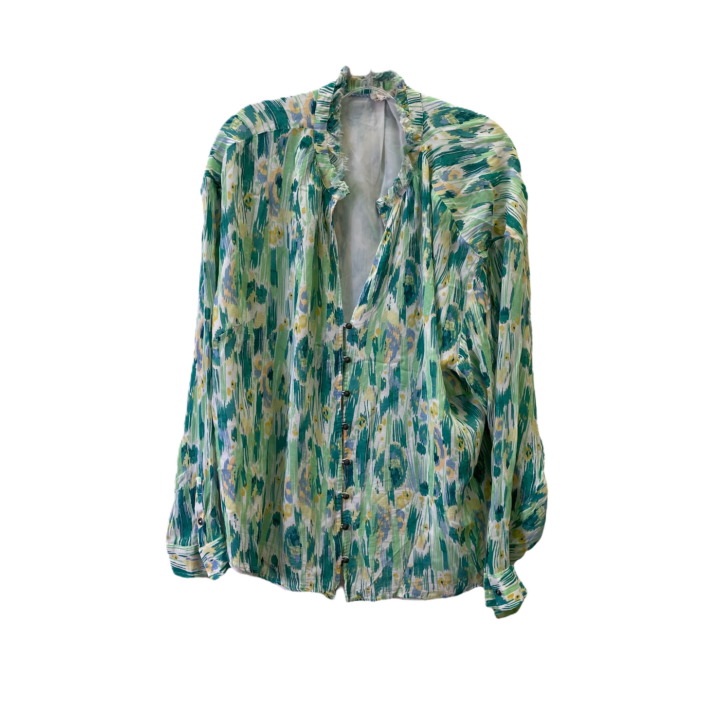 Green Top Long Sleeve By Pilcro, Size: 2x