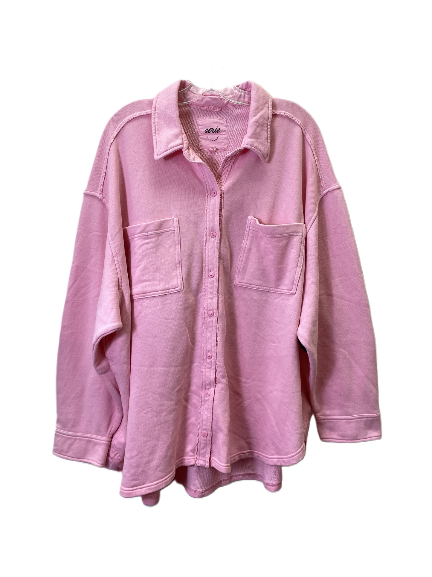 Top Long Sleeve By Aerie In Pink, Size: Xl