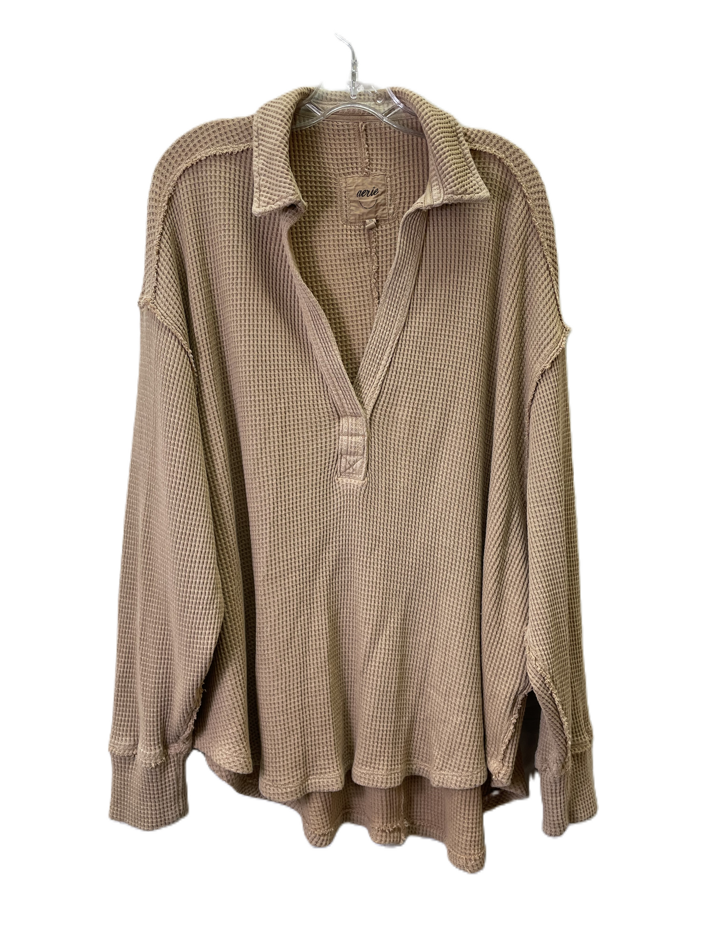 Top Long Sleeve By Aerie In Tan, Size: 1x