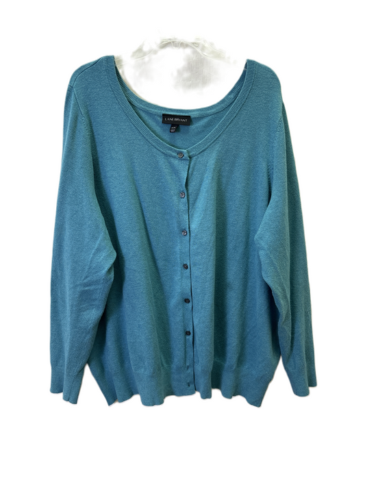 Sweater Cardigan By Lane Bryant In Turquoise, Size: 3x