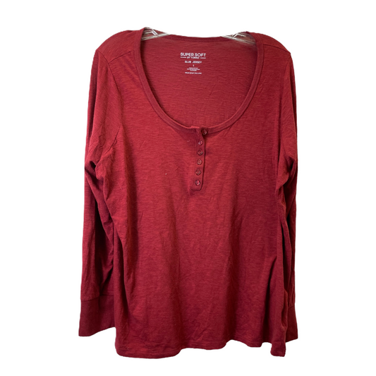Red Top Long Sleeve By Torrid, Size: 1x