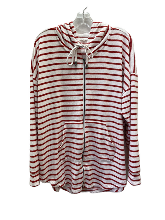 Sweatshirt Hoodie By Maurices In Red & White, Size: 1x