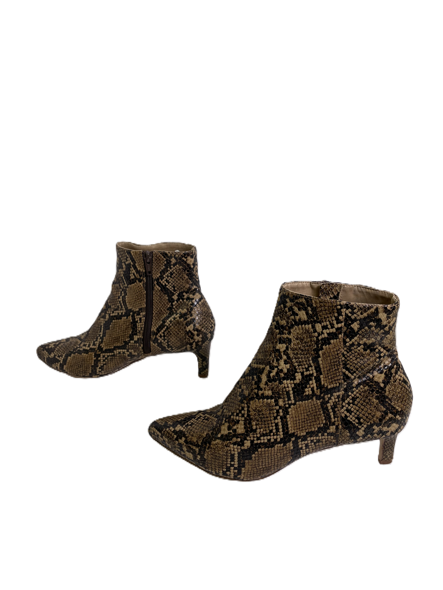 Boots Ankle Heels By H&m In Snakeskin Print, Size: 8.5