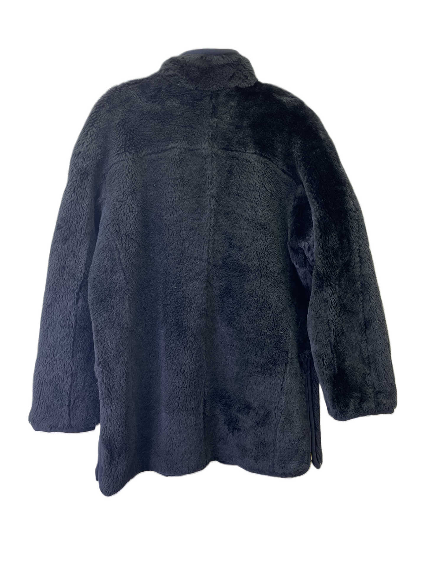 Coat Faux Fur & Sherpa By J. Crew In Black, Size: M