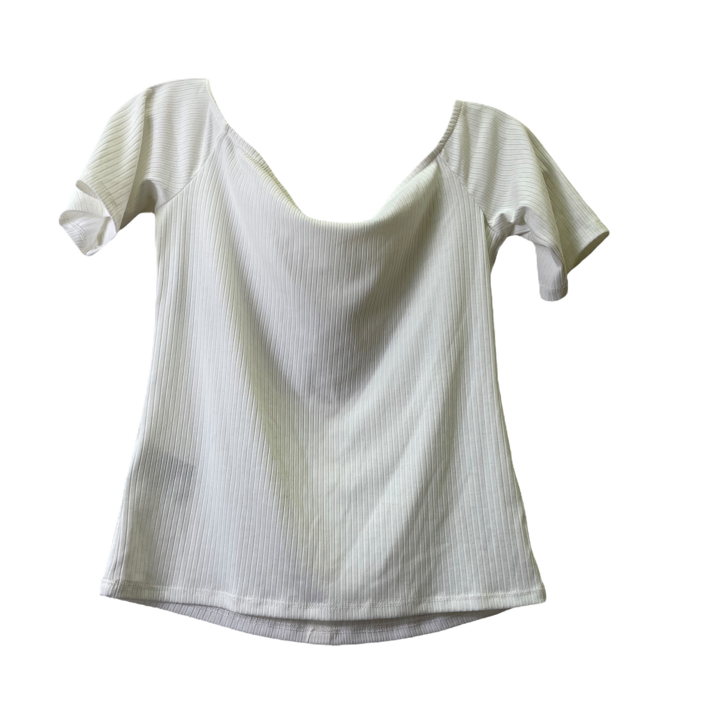 Top Short Sleeve Basic By H&m In Cream, Size: S