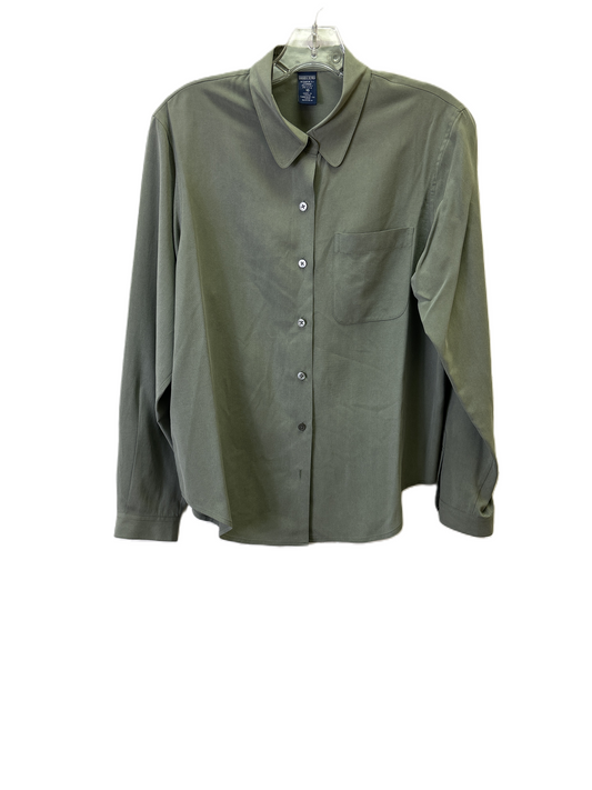 Blouse Long Sleeve By Lands End In Green, Size: 10