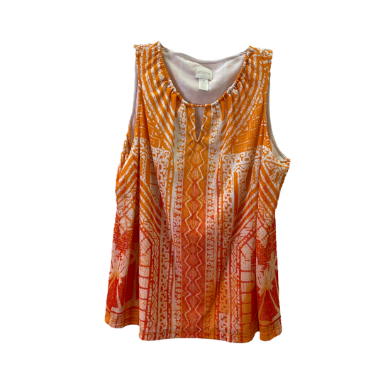 Orange Top Sleeveless By Chicos, Size: 2