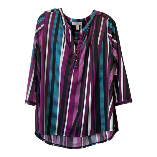 Purple Top Long Sleeve By Dana Buchman, Size: Xl