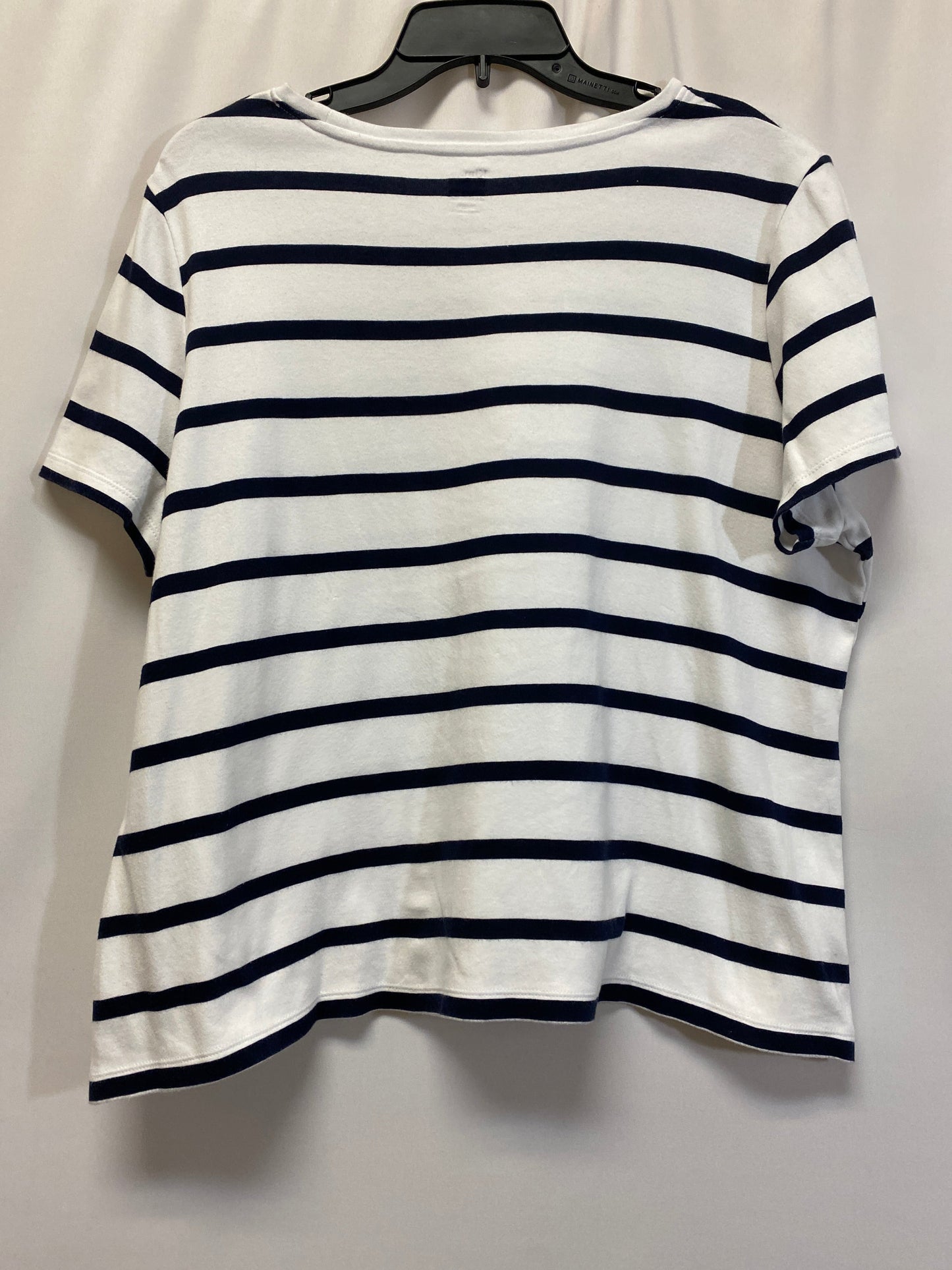 Navy Top Short Sleeve Kim Rogers, Size Petite   Xl