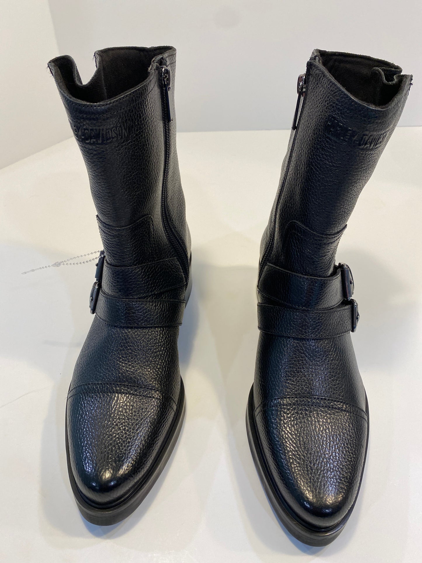 Black Boots Ankle Flats Harley Davidson, Size 7