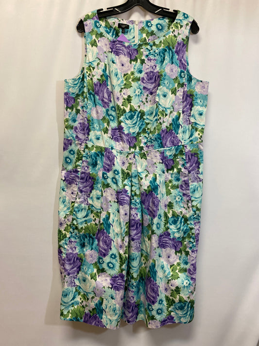 Purple Dress Casual Midi Talbots, Size 1x