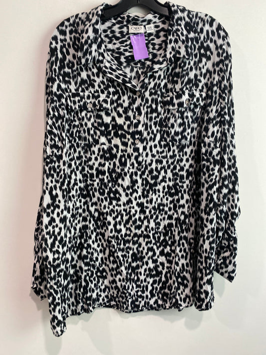 Black & White Top Long Sleeve Cato, Size 3x