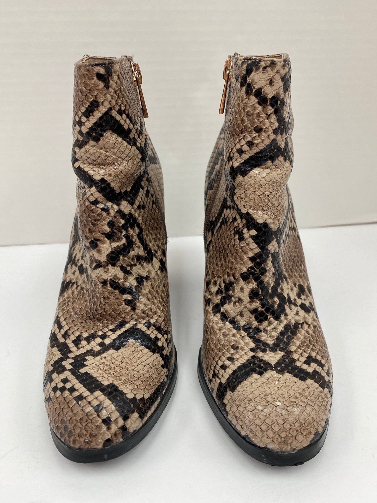 Animal Print Boots Ankle Heels New Look, Size 5