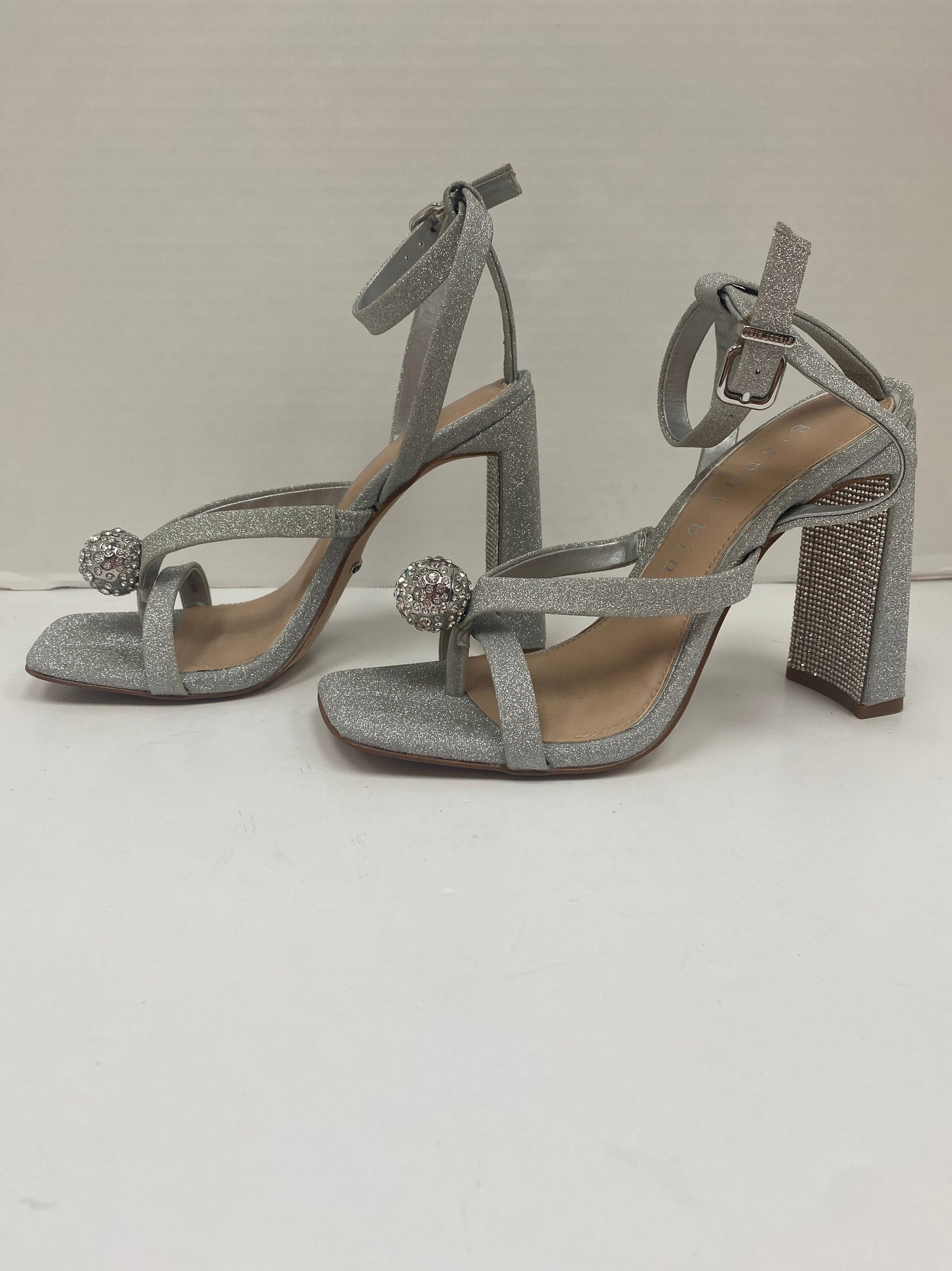 Silver Shoes Heels Block Gianni Bini, Size 7