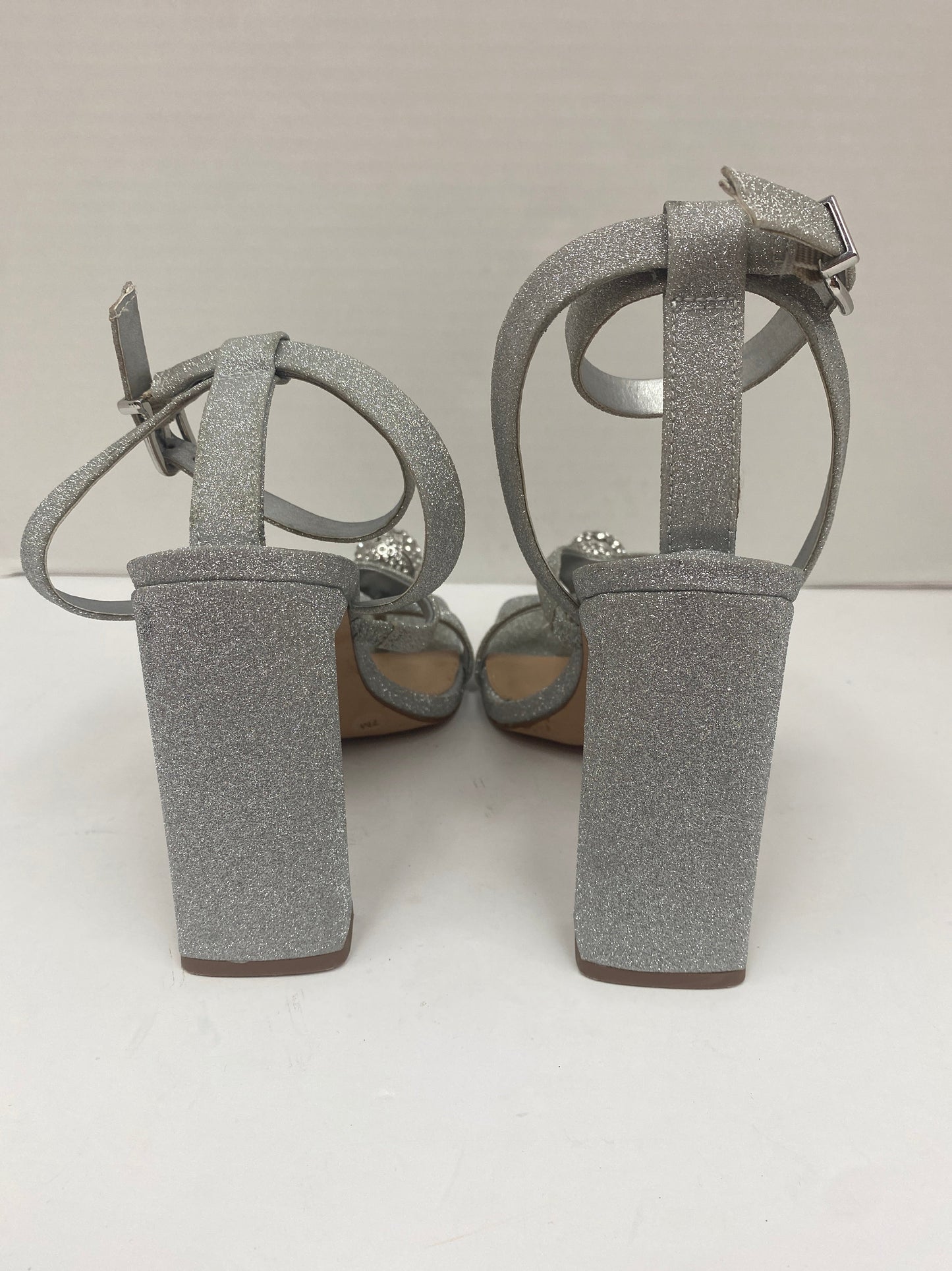 Silver Shoes Heels Block Gianni Bini, Size 7