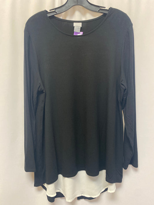 Black Top Long Sleeve Chicos, Size L