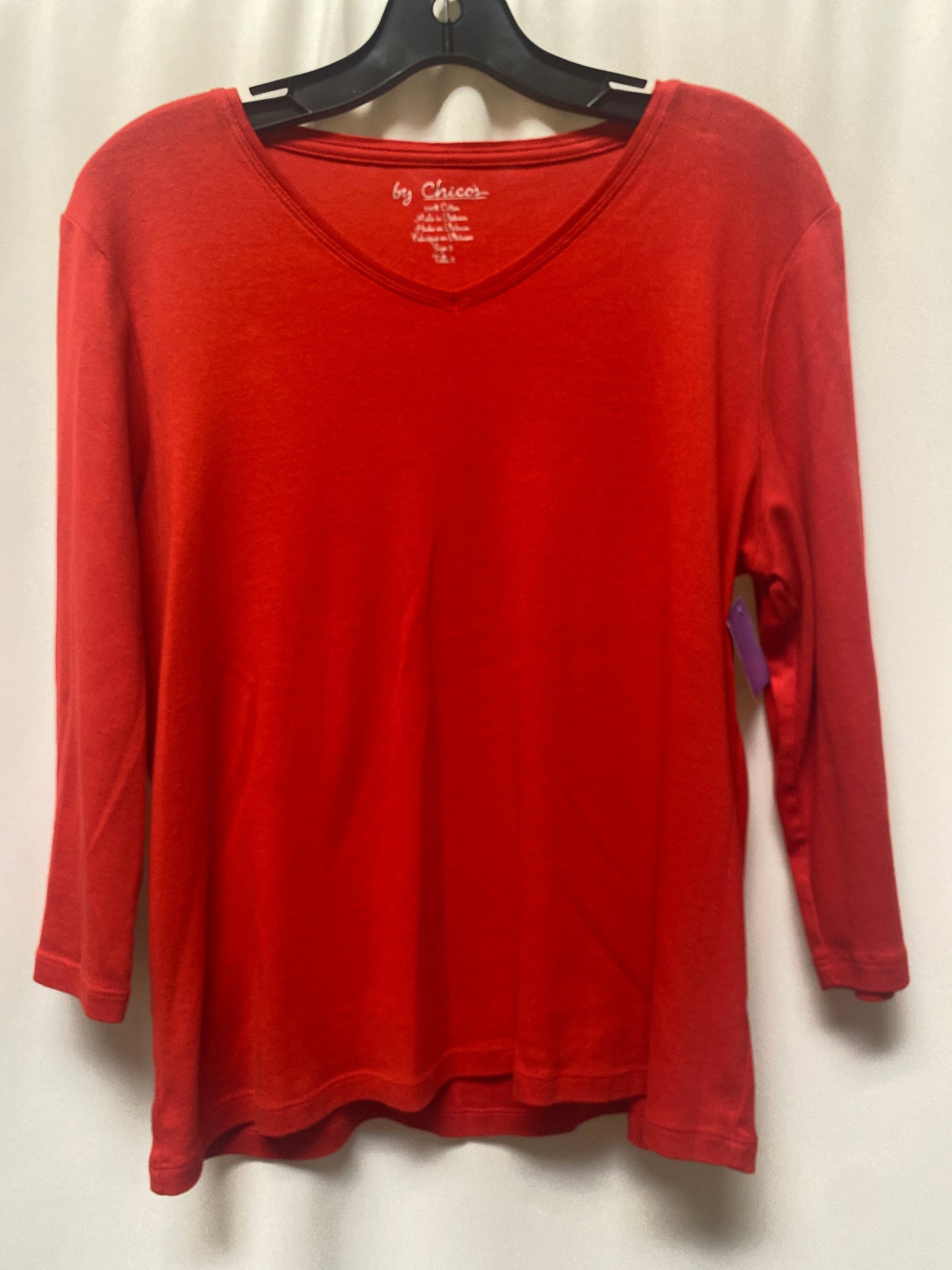 Red Top 3/4 Sleeve Chicos, Size L