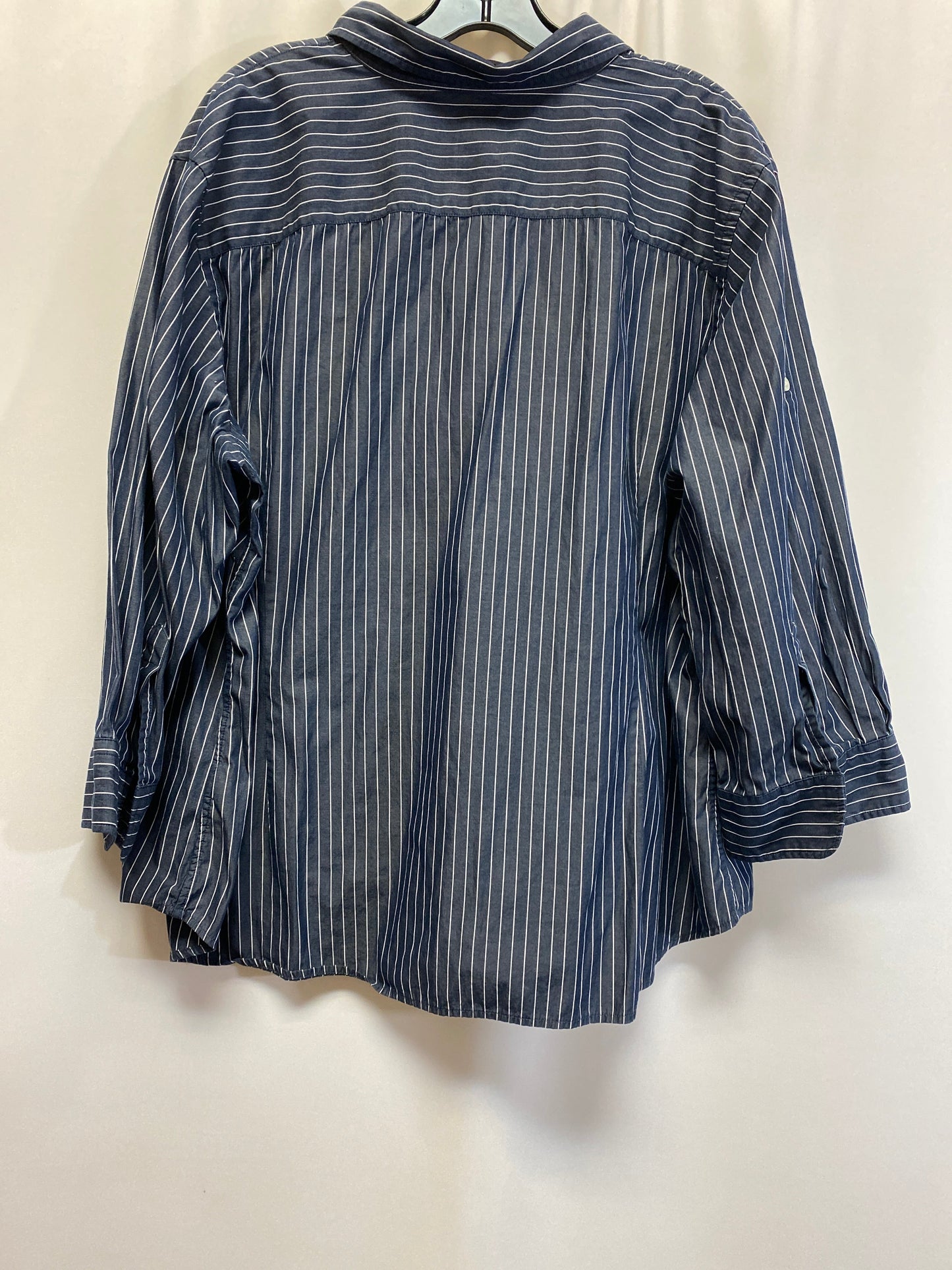 Top Long Sleeve By Chaps In Navy, Size: 3x