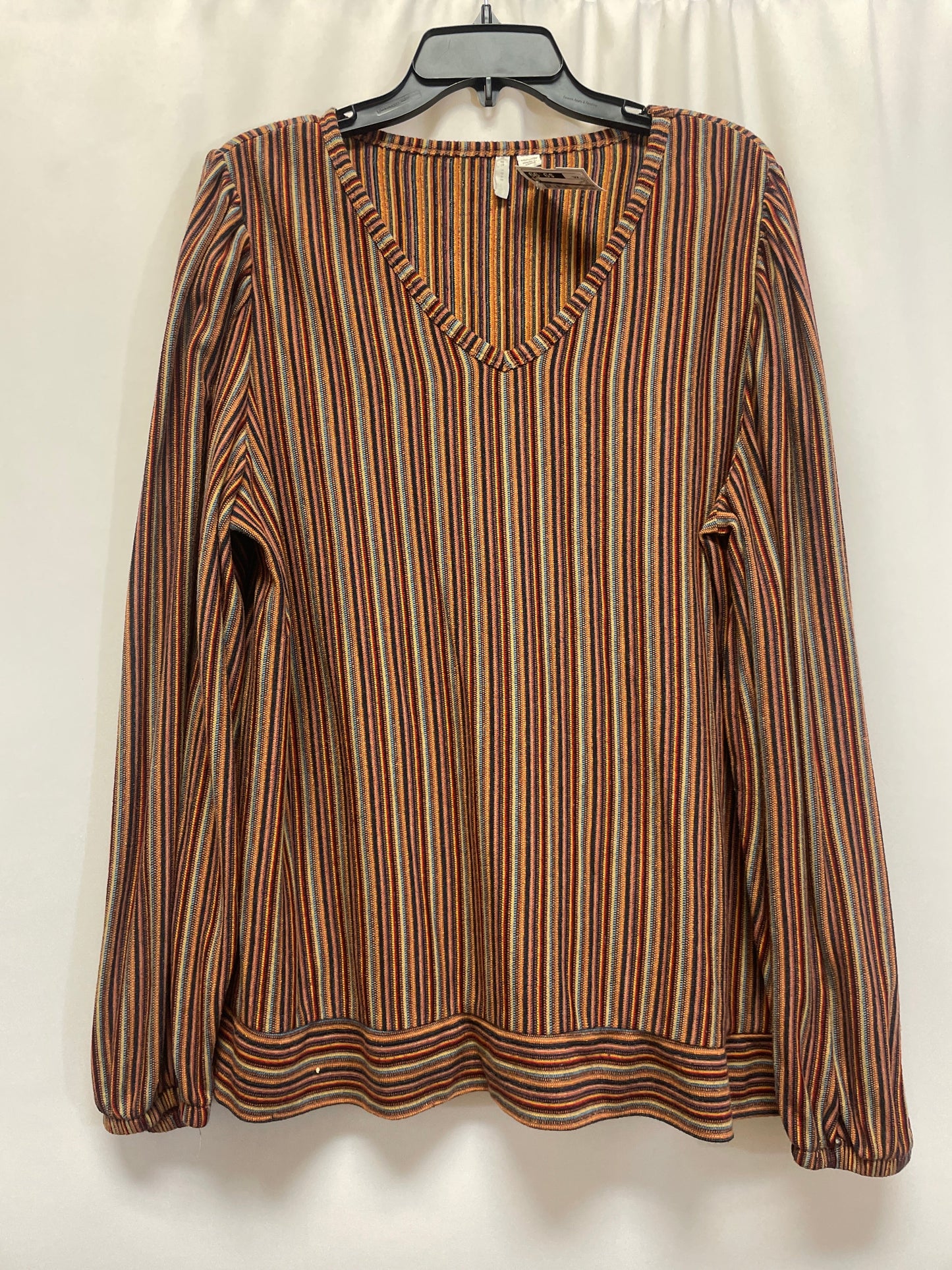 Top Long Sleeve By Cato In Brown, Size: Xxl