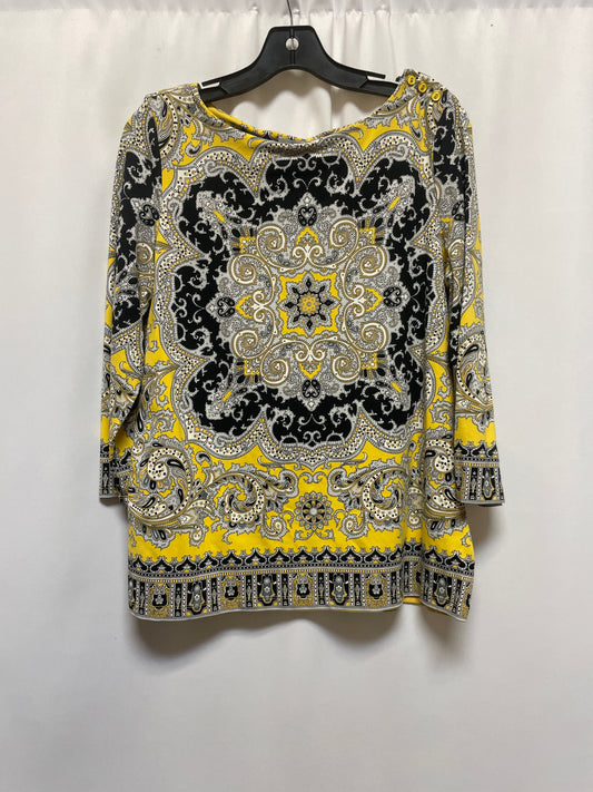 Top Long Sleeve By Charter Club In Yellow, Size: M