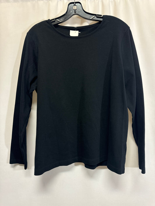 Top Long Sleeve By Croft And Barrow In Black, Size: 1x