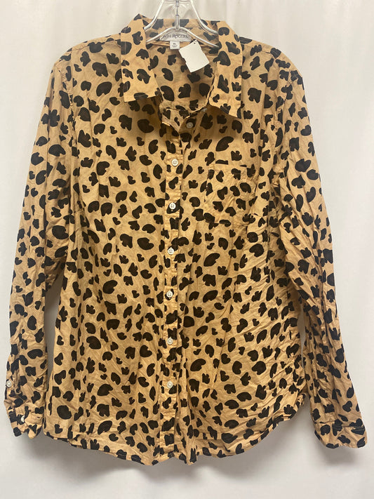 Top Long Sleeve By Kim Rogers In Animal Print, Size: Xl