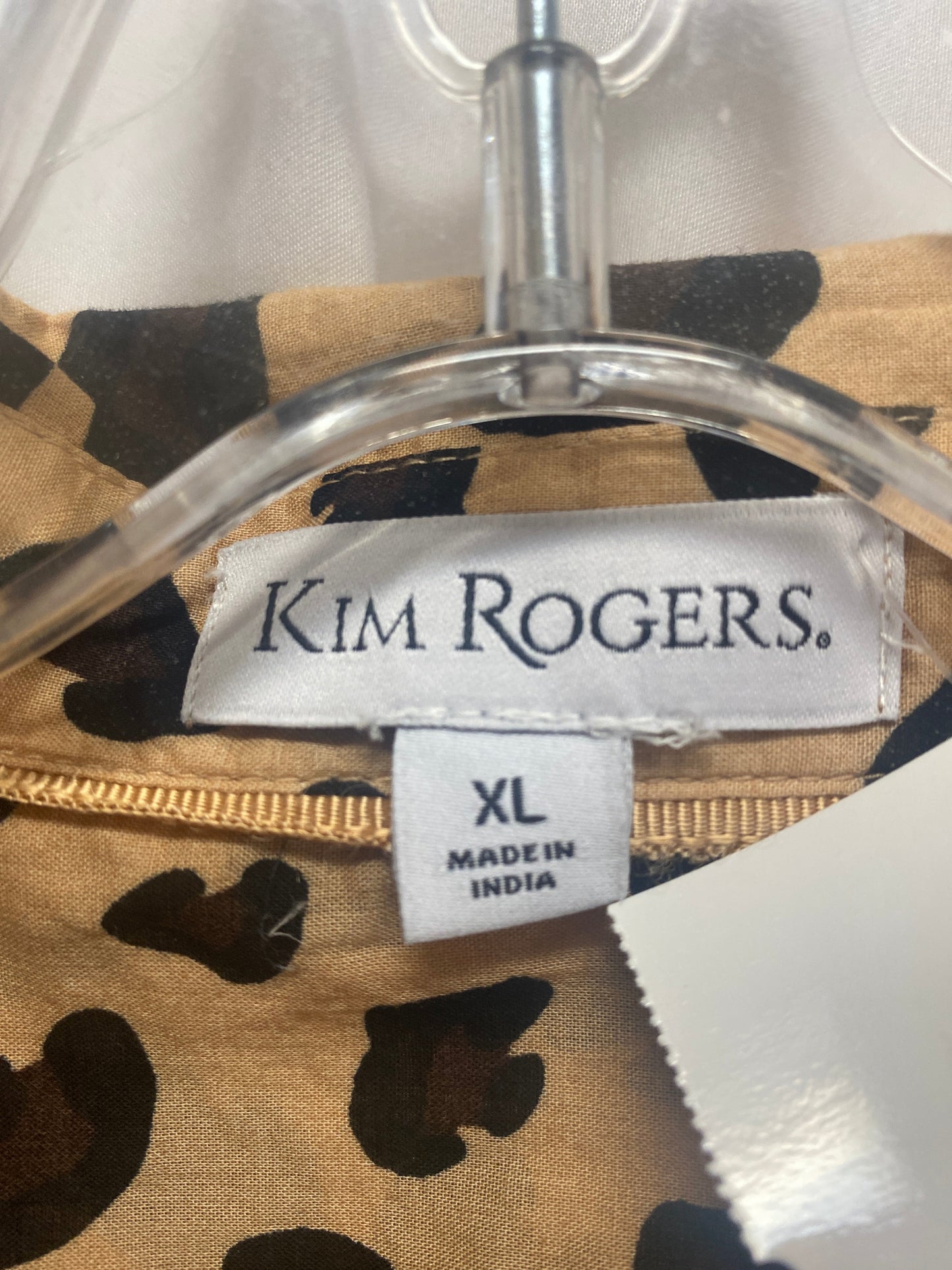 Top Long Sleeve By Kim Rogers In Animal Print, Size: Xl