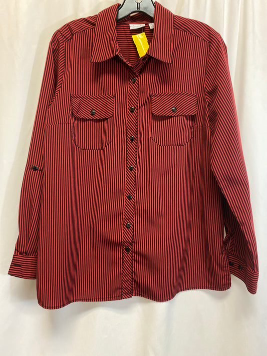 Top Long Sleeve By Kim Rogers In Red, Size: M