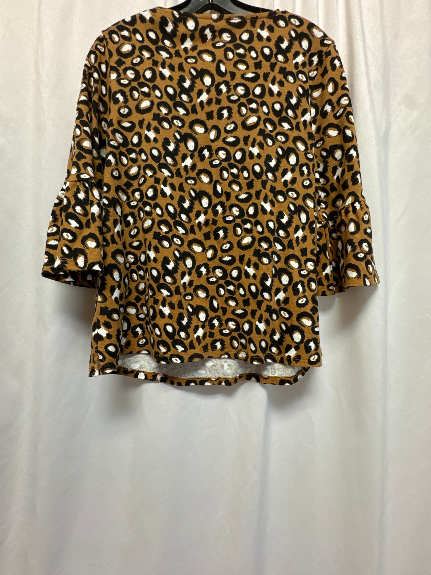 Top 3/4 Sleeve By Kim Rogers In Animal Print, Size: S