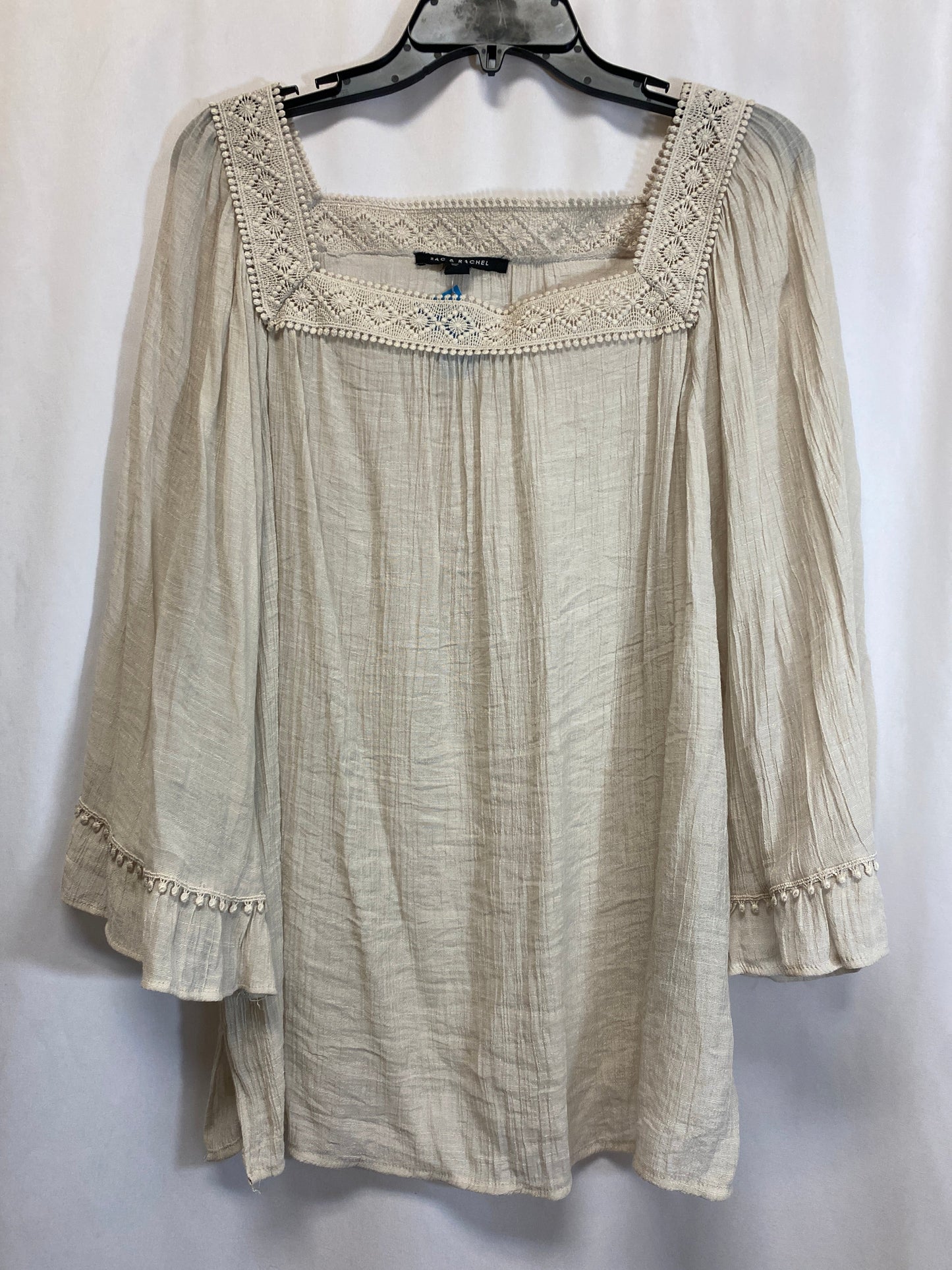 Top Long Sleeve By Zac And Rachel In Tan, Size: Xl