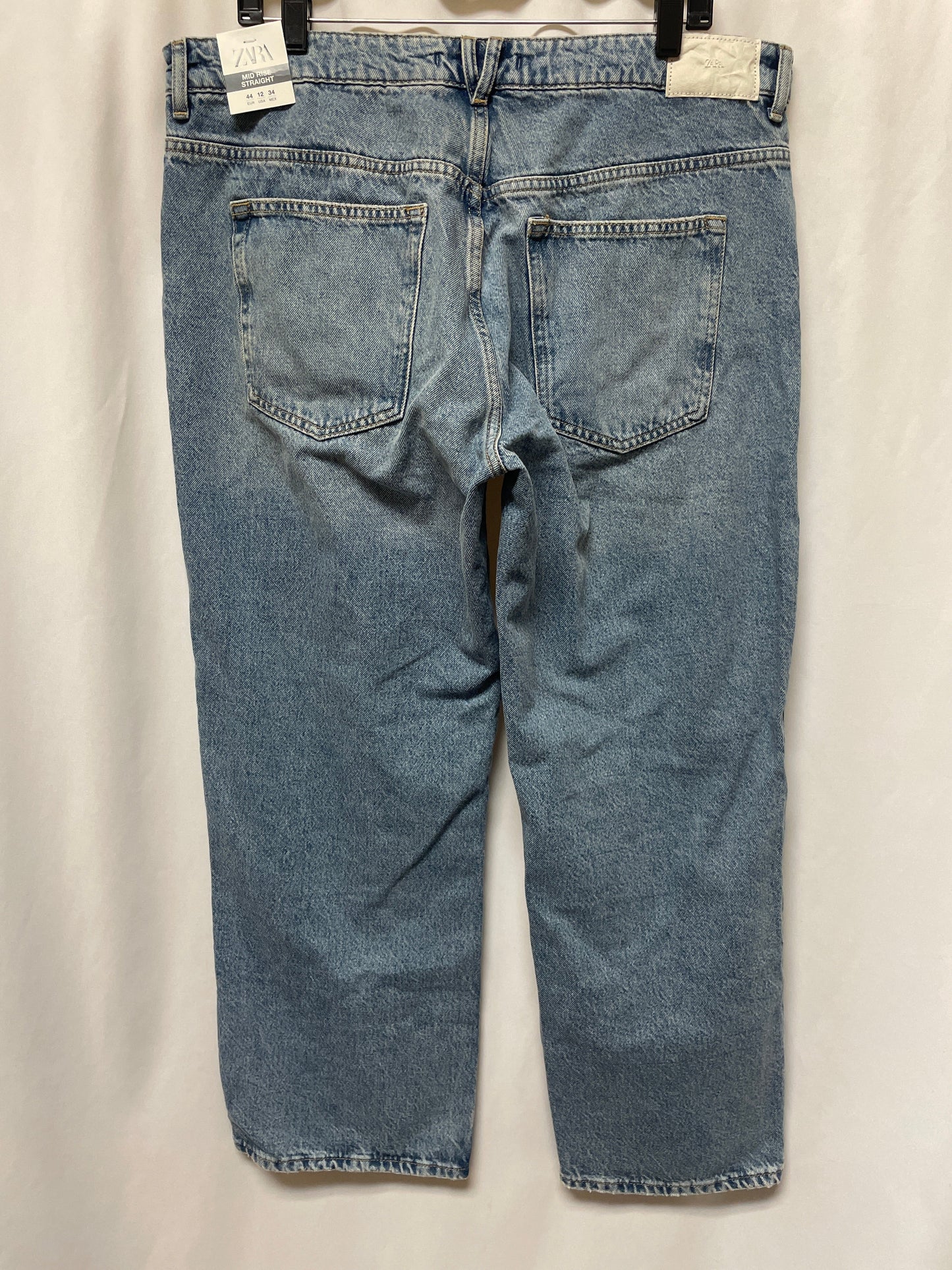 Jeans Straight By Zara In Blue, Size: 12