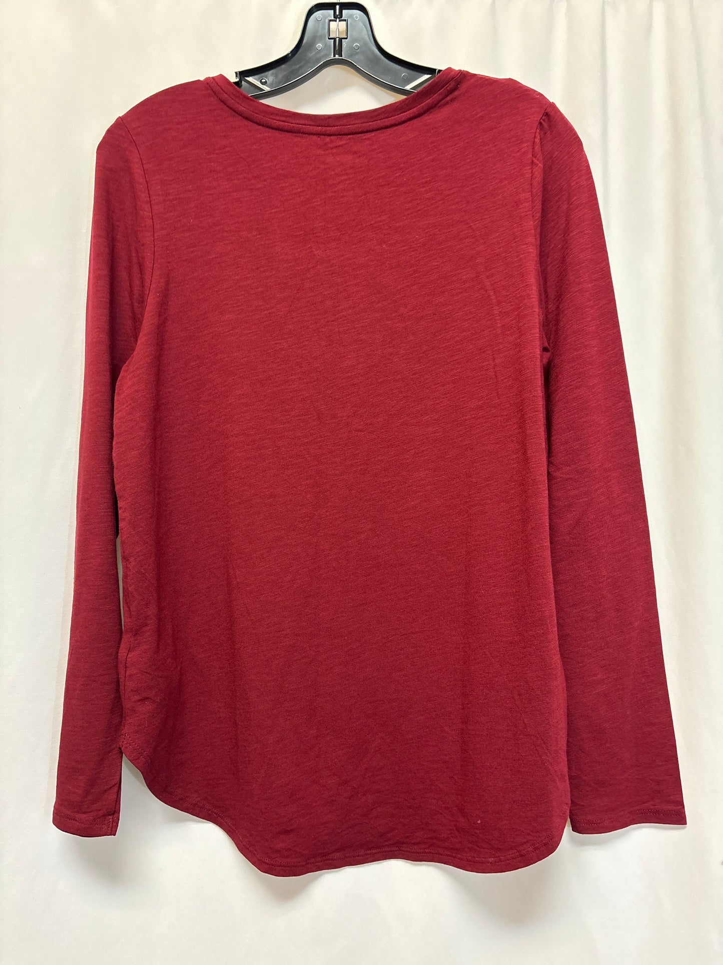 Top Long Sleeve By Tahari By Arthur Levine In Maroon, Size: M