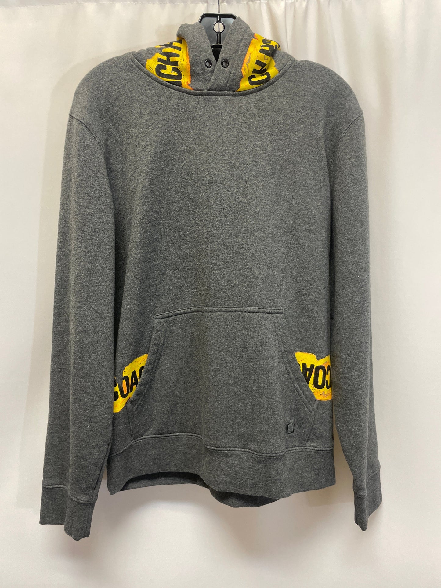 Sweatshirt Hoodie By Coach In Grey, Size: M