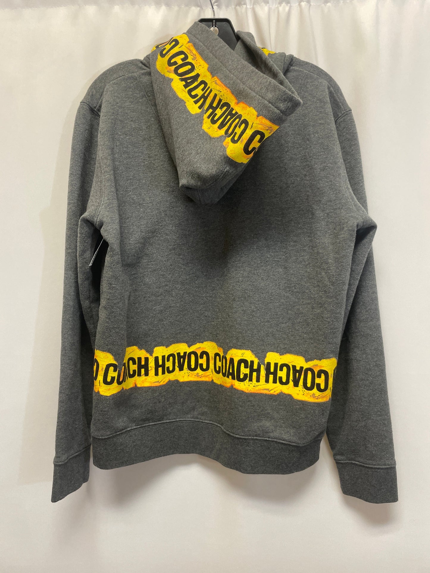 Sweatshirt Hoodie By Coach In Grey, Size: M