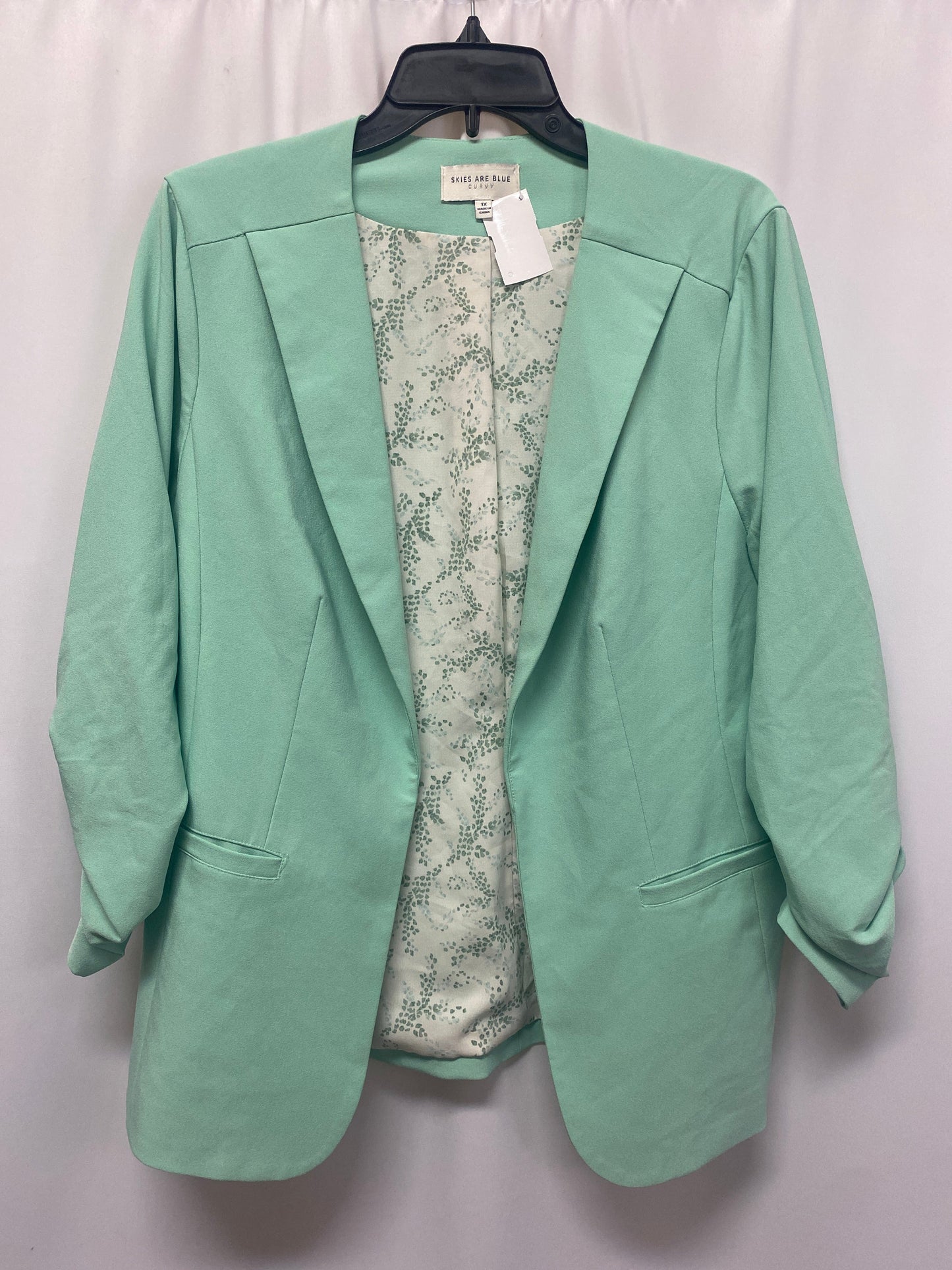 Blazer By Skies Are Blue In Green, Size: 1x