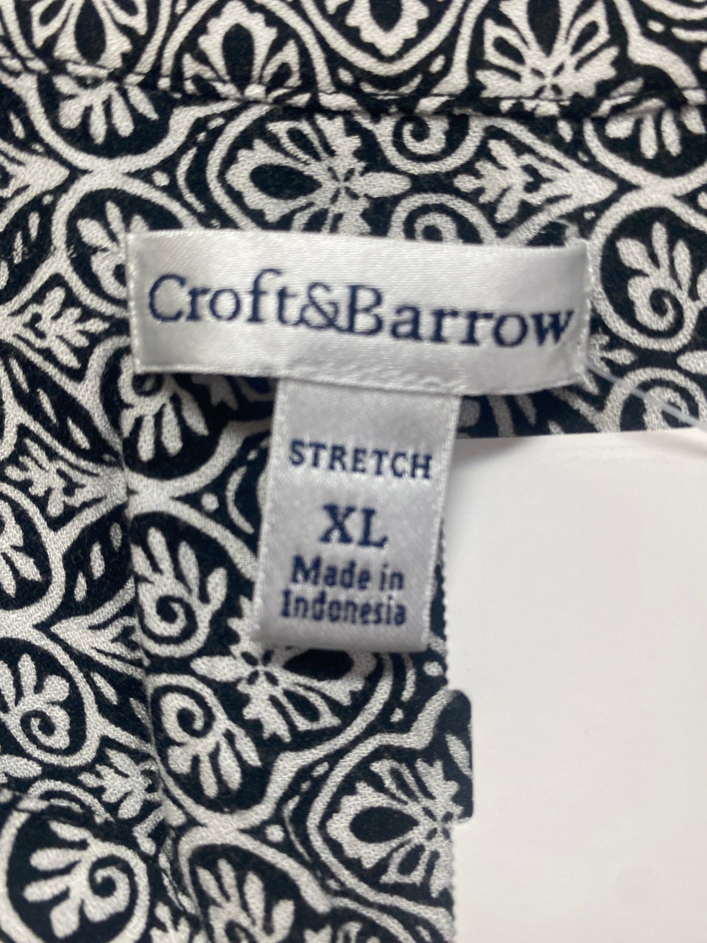 Top Short Sleeve By Croft And Barrow In Black & White, Size: Xl