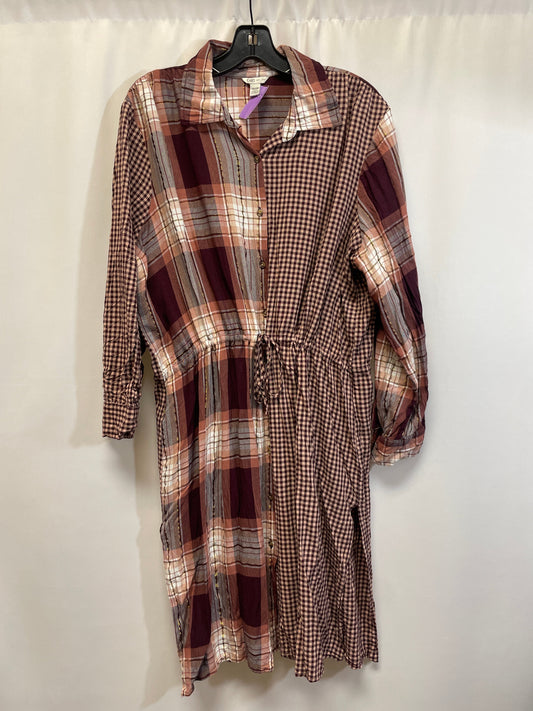 Brown Dress Casual Midi Cato, Size 1x