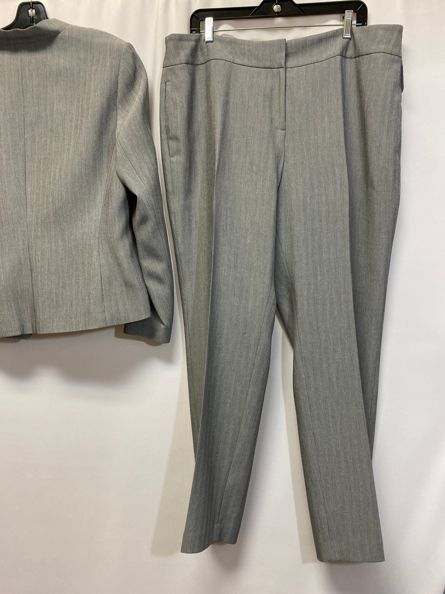 Grey Pants Suit 2pc Kasper, Size Xl