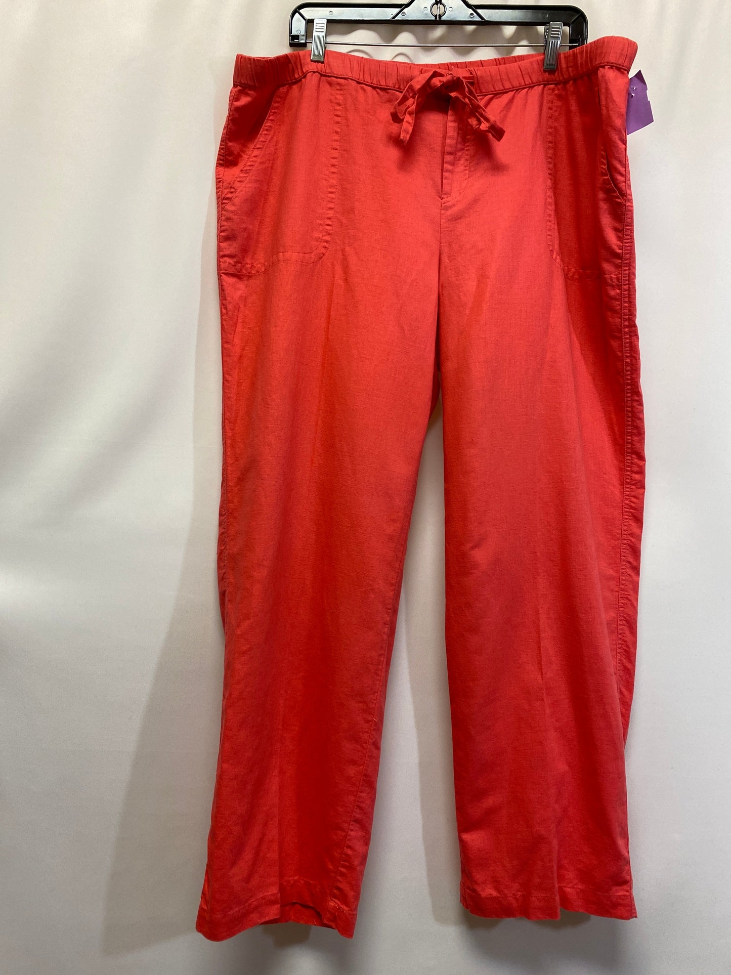 Coral Pants Linen Liz Claiborne, Size Xl