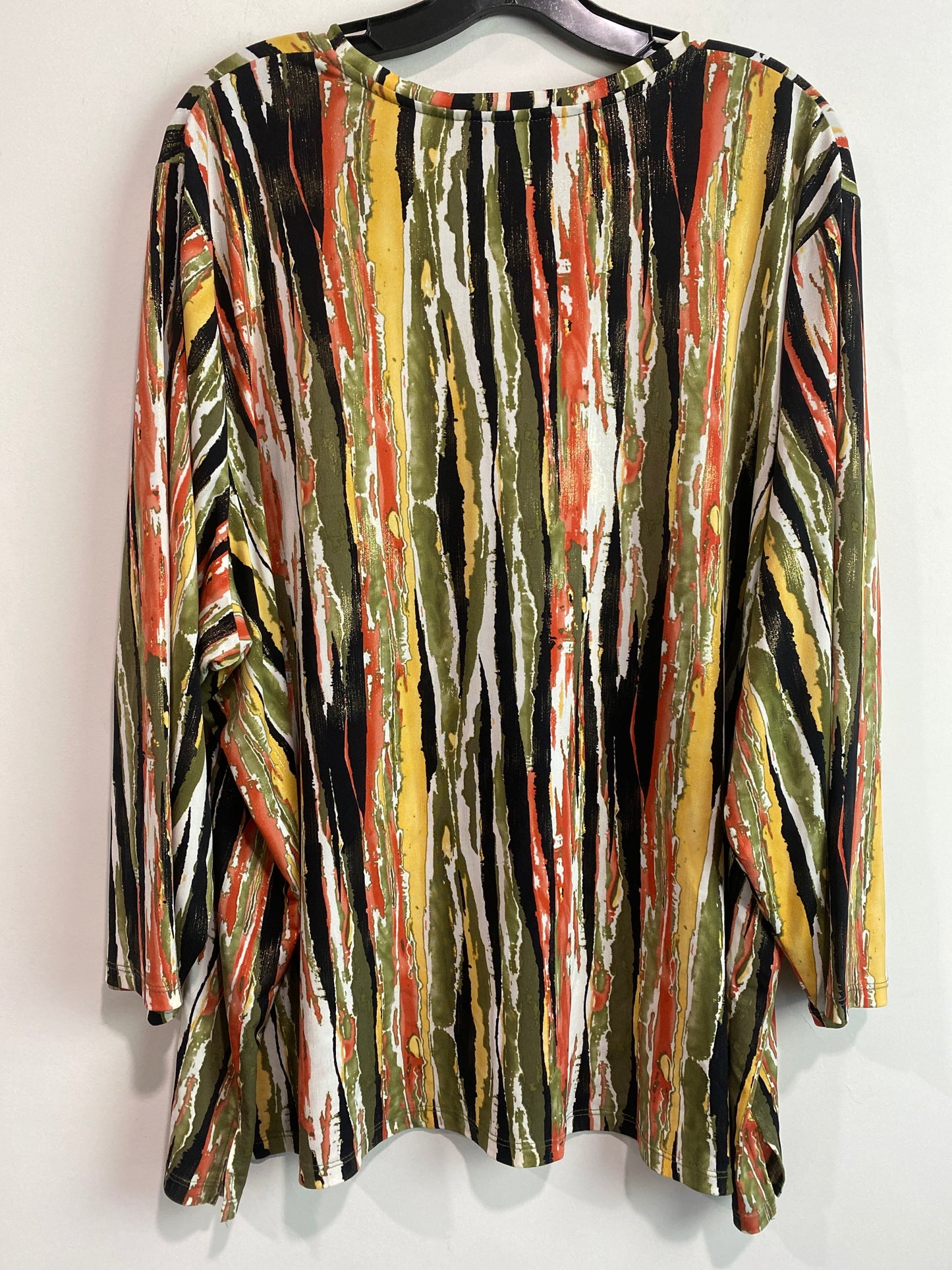 Green & Yellow Top 3/4 Sleeve Allison Daley, Size 3x