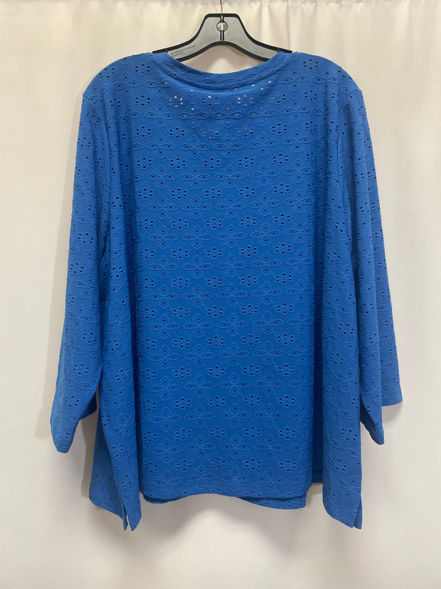 Blue Top Long Sleeve Logo, Size 3x