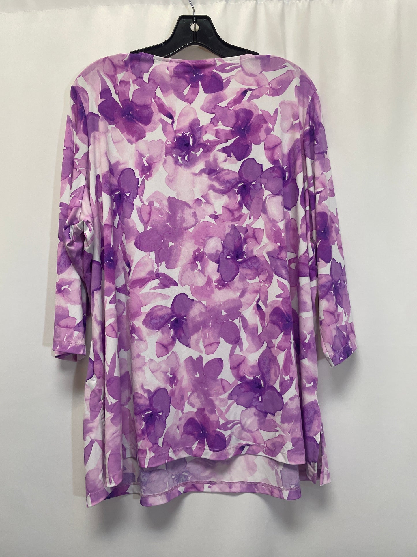 Purple Top 3/4 Sleeve Susan Graver, Size 3x